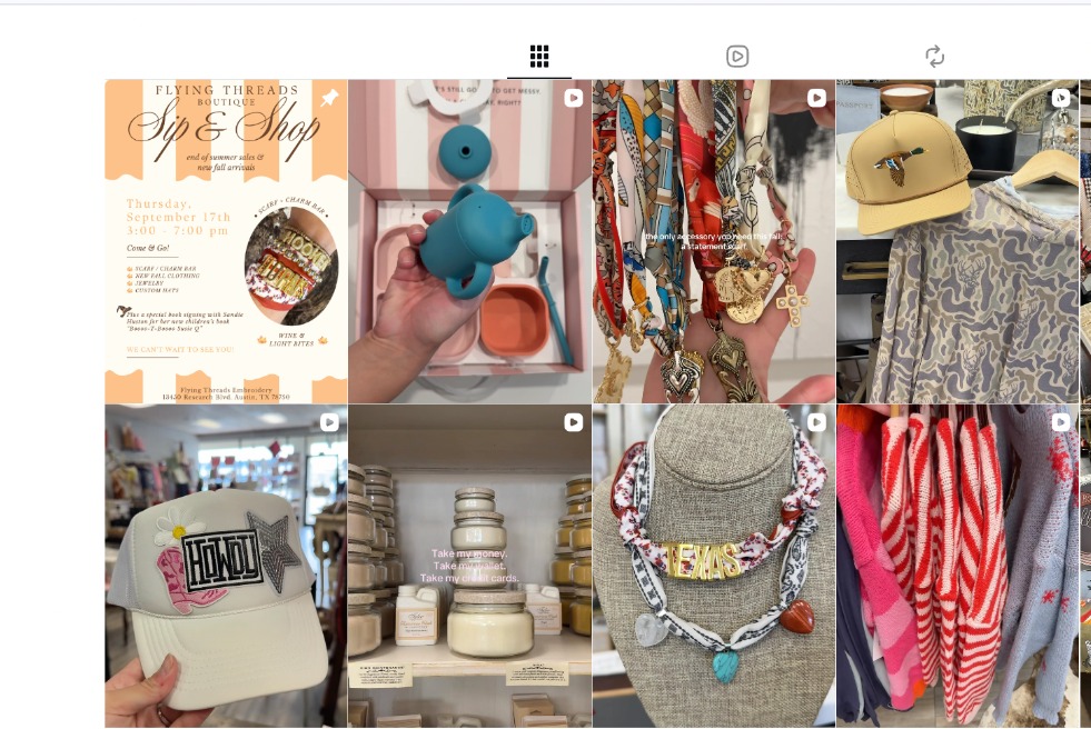 Boutique product collage